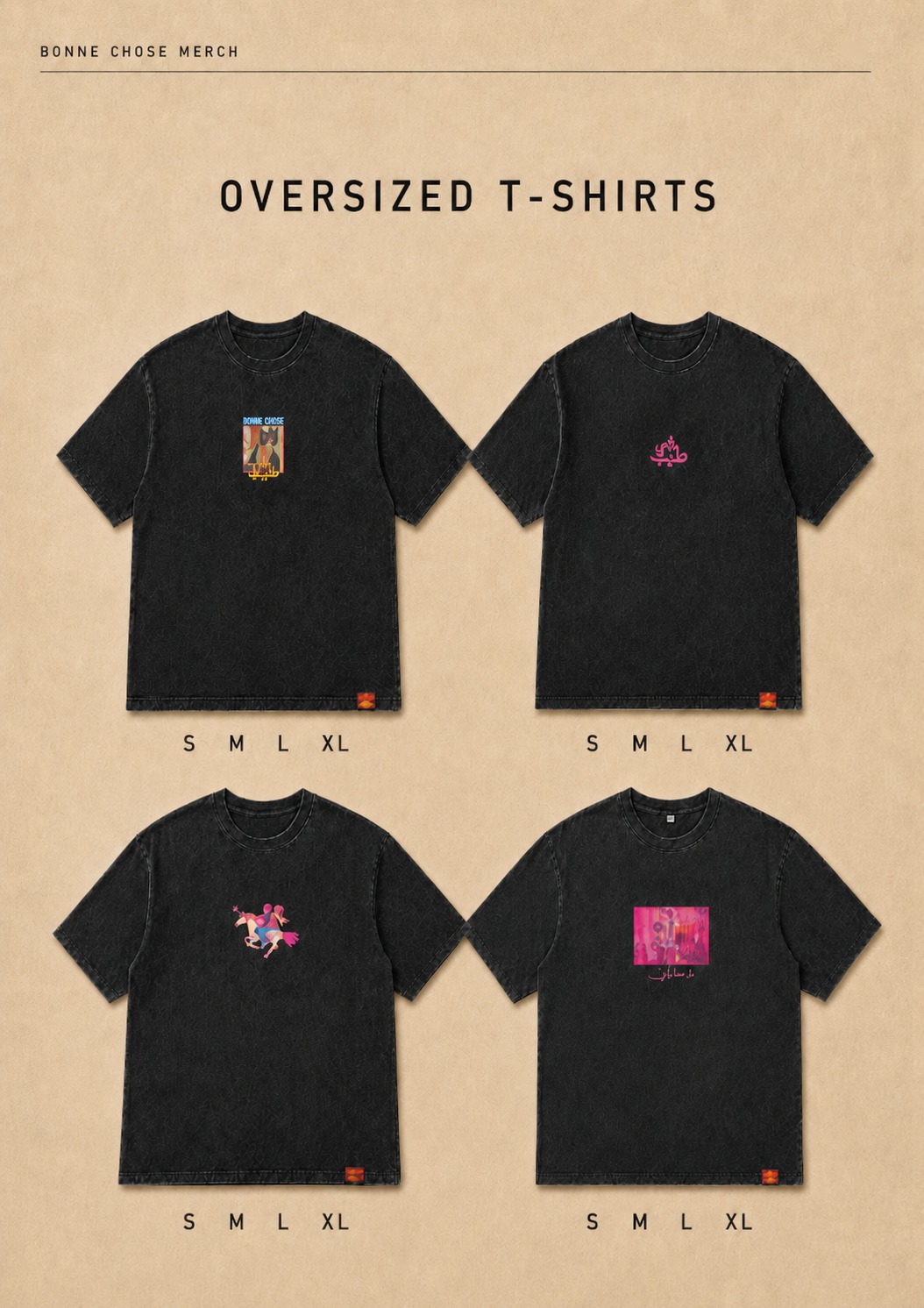 Oversized tees — the complete supplied catalogue